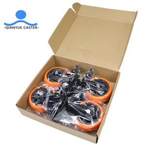 Roues pivotantes robustes de 100 mm avec frein total, roulement à billes et placage électrophoretique pour chariots - Product Image 4