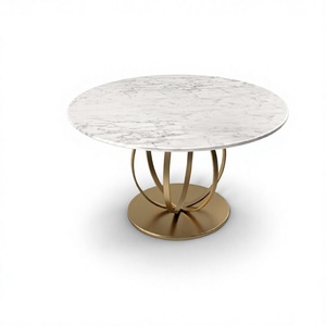 Designer <b>Extendable</b> Marble Top Coffee <b>Table</b> with Metal or Solid Wood Base <b>Modern</b> Home Furniture - Product Image 1