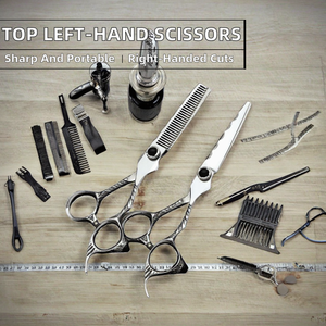 Ciseaux de coiffure professionnels 440C, lame droite 6 pouces, pour droitiers, modèle PK Haircut, les plus vendus - Product Image 2