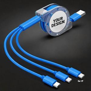 Wholesale 3.0 All Phones Fit 3 in 1 Logo Printing Data <b>Cables</b> <b>Charging</b> <b>Cable</b> Custom Promotional Gifts - Product Image 1