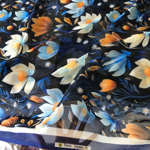Toub soudanais pour femmes, mariage, Persi, suisse, imprimé numérique personnalisé, floral, tissu voile soudanais, Inde, design original, nouveau modèle 2024, motif de bordure - Product Image 3