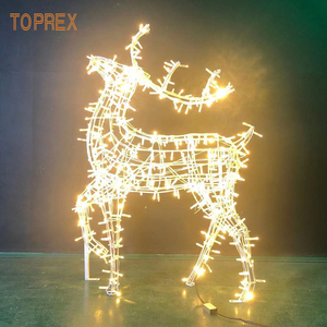 Hochwertige Kundenspezifische Große Warme Outdoor 3D LED Beleuchtete <span class=keywords><strong>Rentier</strong></span> Motiv Weihnachtsdekoration - Product Image 2