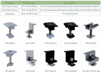 Clips de fixation intermédiaires en aluminium pour panneaux solaires, connecteurs de fixation intermédiaire pour système de support et de rail de panneaux solaires