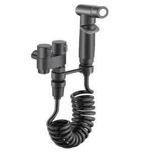 Stainless Steel Household Toilet Spray Gun One in Two Out Toilet <strong>Bathroom</strong> Triangle Valve Pressurized Nozzle Flushing <strong>Device</strong>