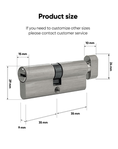 Euro Hồ Sơ Kẽm Cửa Đôi Xi Lanh Khóa 70Mm Cho Phòng Tắm Chrome Tấm En 1303 6-<span class=keywords><strong>Pin</strong></span> Tiêu Chuẩn An Toàn Với 3 Knobs Và Phím - Product Image 2