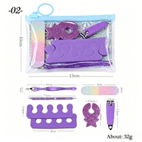 Lot de 7 kits professionnels de manucure et pédicure avec pochette zippée, râpe à pieds, lime et séparateur d'orteils, idéal pour les voyages