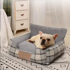 Rectángulo lavable cama para mascotas perro cama ortopédica gato cama para toda la temporada