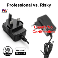 Adaptateur secteur certifié UKCA AC 100-240V DC 9V 0.5A 4.5W, alimentation 9 volts 0.5 ampères 500mA, prise UK, adaptateur secteur pour routeur