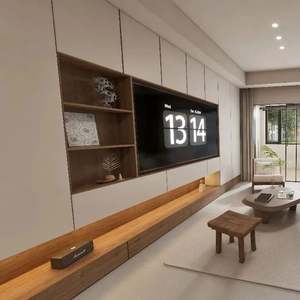 Meubles de salon modernes en bois avec rangement, meuble TV pour hôtels, appartements, villas, solution de conception graphique disponible - Product Image 5