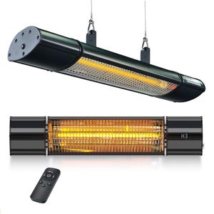 Calentador Infrarrojo Eléctrico Inteligente de Alta Gama de 2000W con Sensor Corporal IR, de Aluminio, para Montaje en Pared, para Uso en Interiores y Exteriores, para Baño - Product Image 1