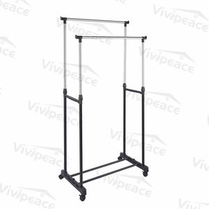 Porte-vêtements à double barre, séchoir à linge, porte-vêtements robuste, porte-manteau portable, armoire en métal, porte-vêtements - Product Image 2