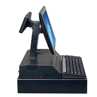 Jesen Double Écran Jusqu'à Vieux ECR Caisse Enregistreuse Pas Cher Point de Vente Caisse Enregistreuse Avec Clavier 8 Chiffres LED Affichage POS Machine