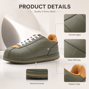 Sneakers Retrò in Vera Pelle per <span class=keywords><strong>Uomo</strong></span> con Logo Personalizzato, <span class=keywords><strong>Scarpe</strong></span> Casual Leggere da Passeggio, Etichetta Privata, Vendita all'Ingrosso - Product Image 3