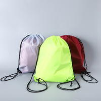 Sac à cordon en polyester 210D léger et imperméable pour le sport, la gym, le yoga, le fitness, les voyages en plein air, avec logo personnalisé, vente en gros