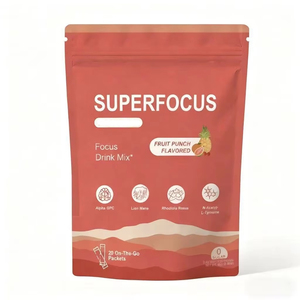 Integratore in Polvere OEM Focus al Gusto Lampone, con Criniera di Leone Biologica 1200mg, <span class=keywords><strong>L</strong></span>-Tirosina, Fosfatidilserina, Senza OGM - Product Image 1
