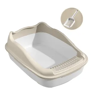 Hot Sale Solid Large Detachable Anti-Splash Cat Toilet Litter Box And Scoop Set For Cats