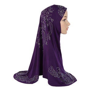Mode cristal coton forage instantané Hijab brodé unique arabe musulman foulard Voile Chic Jersey été Durable - Product Image 1