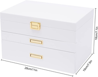 Holzkoffer Geschenkbox Halskette Ring Uhren Organizer Holzschmuckbox Handgefertigt Hochwertige Holzschmuckschatulle Weißlackiert