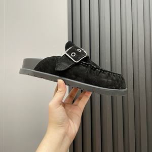 รองเท้ามูลเลอร์หนังแฟชั่นขายส่งจากโรงงานสำหรับผู้หญิง รองเท้าสวมแบบสลิปออน พื้นหนา หัวรองเท้าจีบ - Product Image 6