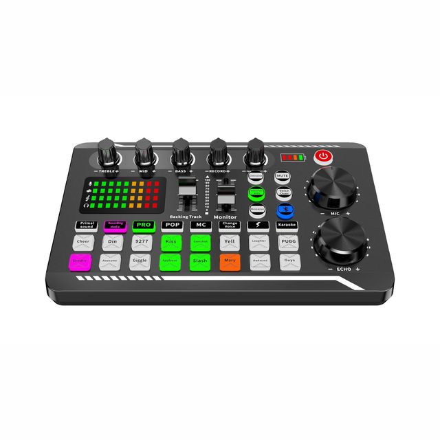 F998 Sound Card Microphone Mixer Kit 16 Sound Effects Audio Recording Sound Mixer Audio Mixing Console Amplifier for Phone PC