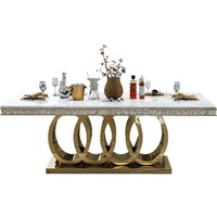 Ensemble Table à Manger et Chaises Design Italien de Luxe, Style Nordique Moderne, Mobilier de Maison Haut de Gamme, Plateau en Marbre, Prix Bas Qualité Supérieure