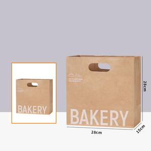 Wholesale Custom Kraft Paper <b>Bag</b> for Fast Food <b>Bread</b> Baked Coffee Shop Supermarket for Candy Sushi Takeaway Packaging Low Price - Product Image 5