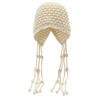 Nouveau style automne-hiver 2026 – Bonnets tricotés à la main avec pompon, motif dessin animé, 100 % acrylique, chauds, protection auditive, unisexe, YW