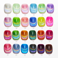 Vernis à ongles gel magnétique BOZLIN 24 couleurs semi-permanent effet diamant brillant laser arc-en-ciel œil de chat