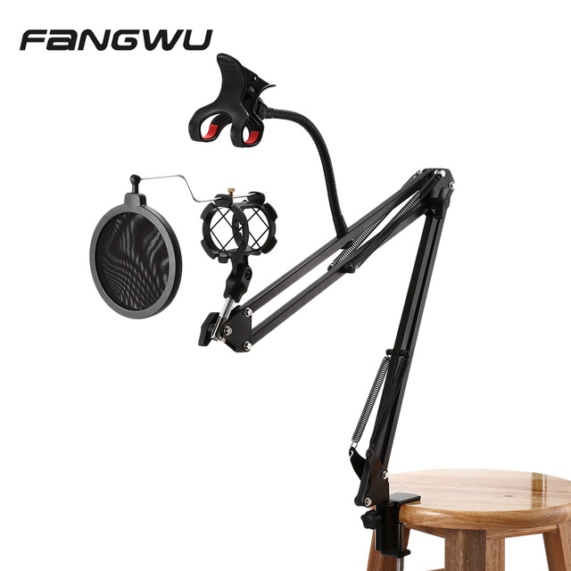 Universal Blue Microphone Long Suspens Boom Scissor Arm Mobile Stand