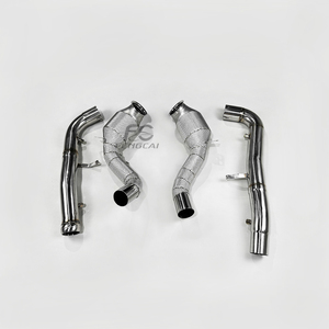 Pour mercedes-benz <span class=keywords><strong>AMG</strong></span> M178 C190 <span class=keywords><strong>GT</strong></span> GTC GTS GTR mise à niveau des performances du système d'échappement avec tuyau de descente droit ou 200 cellules - Product Image 3