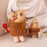 Vente en gros Jouet en peluche alimentaire original 18cm Hamburger Hot Dog tasse nouilles frites Croissant pilon Toast en peluche jouet pour enfants