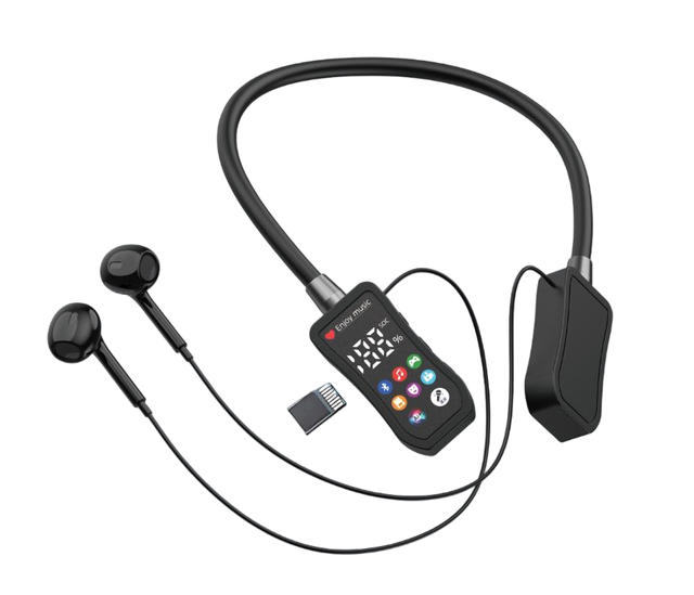 Colorful LED Display Screen for 5.4 Super Bass Stereo Wireless IPX5 Waterproof Neckband Sports Headset Noise-Cancelling