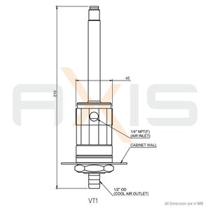 Tube en acier inoxydable 316 de haute qualité Axis, durable, capacité de refroidissement VT1 695W, 34 CFM, installation facile, sortie d'air fluide 1 - Product Image 4