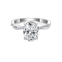 Bague en argent massif avec moissanite 1-5 carats, certificat GRA, VS D, personnalisable, style solitaire classique, taille ovale, bijoux de fiançailles