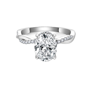 Bague en argent massif avec moissanite 1-5 carats, certificat GRA, VS D, personnalisable, style solitaire classique, taille ovale, bijoux de fiançailles - Product Image 1