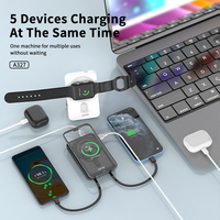 Banque d'alimentation sans fil Aspor A327 avec câble intégré, chargeur portable 10000 mAh pour téléphone, Powerbank sans fil