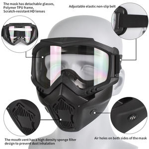 Protection UV FaceCoverfor Chasse Formation Ski Cosplay Cyclisme CSDetachable Tactical Windproof Facemask avec Thickened Lenses - Product Image 5