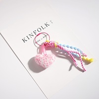 Porte-clés Cœur Doux et Moelleux avec Pompon Tressé Coloré, Pendentif Esthétique Adorable pour Sac, Anneau de Clés en Peluche pour Sac à Dos et Sac à Main