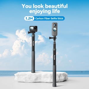 Bâton de selfie portable Telesin pour <span class=keywords><strong>Go</strong></span> <span class=keywords><strong>Pro</strong></span> <span class=keywords><strong>Hero</strong></span> 13 DJI Action <span class=keywords><strong>5</strong></span> Caméras sportives 1,2 mètres extensible en fibre de carbone - Product Image 3