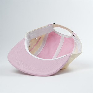 5-Panel-Hüte aus Baumwolle mit flachem Schirm und unterschiedlichen Farbtönen, 5-Panel-Camp-Caps mit gesticktem Logo - Product Image 5