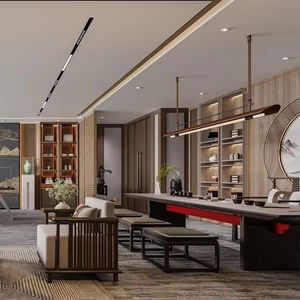 Meuble de présentation en bois massif chinois sur mesure, table basse, adapté pour le bar à domicile, le salon, le bar de l'hôtel, le hall d'entrée - Product Image 1