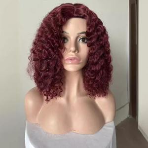 Perruque frontale en dentelle style vague afro avec franges longues <span class=keywords><strong>cheveux</strong></span> naturels bouclés pour femmes dentelle transparente - Product Image 2