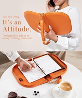 Nouveau Portefeuille A6 Personnalisé en Cuir PU avec Anneaux, Enveloppes pour Argent Liquide, Chaîne – Cadeau Idéal pour Papeterie/Bureau/École