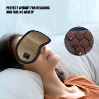 Masque oculaire chauffant en jade naturel pour le sommeil, avec sangle réglable, vert et marron, pour le massage des yeux et le soulagement de la fatigue (vente en gros)