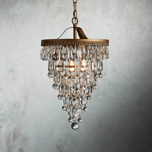 Classique en <span class=keywords><strong>fer</strong></span> forgé cristal goutte d'eau suspension lampe salle à manger cuisine Antique industriel Loft luxe lustres éclairage - Product Image 5