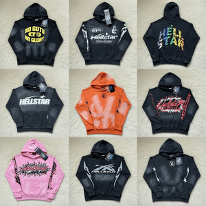 เสื้อฮู้ดดี้ถักลายกราฟิกวินเทจ 100% ผ้าฝ้าย รุ่น Hell <span class=keywords><strong>Star</strong></span> 1.1 ทรงโอเวอร์ไซส์ สำหรับผู้ชายและผู้หญิง สไตล์สตรีทแวร์ - Product Image 1
