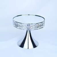 Ensemble de supports à gâteaux de luxe pour mariage en gros, présentoir à gâteaux et à en-cas pour buffet, support à gâteaux en cristal, métal doré, miroir
