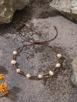 Bracelet empilable décontracté pour le quotidien, style bohème, accessoires d'ambiance de voyage et de plage, avec perles de riz multicolores en option et détails cousus