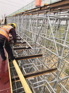 Échafaudage certifié CE, support galvanisé, barre transversale, barre verticale, barre oblique, support de base, série 48, chantier de construction - Product Image 2