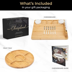 Nouvelle arrivée Bloc à découper en <span class=keywords><strong>bambou</strong></span> avec ensemble de couteaux en acier inoxydable <span class=keywords><strong>Plateau</strong></span> de service en bois pour charcuterie <span class=keywords><strong>Plateau</strong></span> à <span class=keywords><strong>fromage</strong></span> - Product Image 2